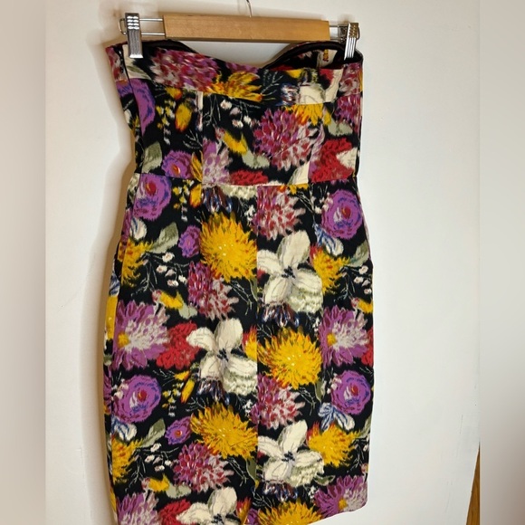 Anthropologie Moulinette Seurs Floral Bow Strapless Mini Dress - Picture 2 of 9